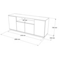 Consola, Locelso, Fr15-Aw, 180x75x44.5 cm, PAL, Pin Atlantic / Alb