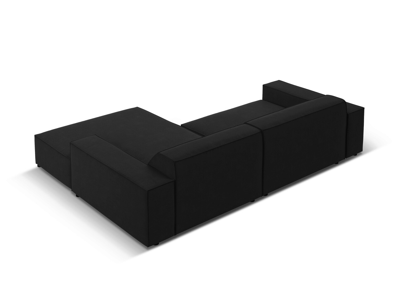 Coltar modular dreapta 3 locuri, Jodie, Micadoni Home, BL, 224x166x70 cm, catifea, negru