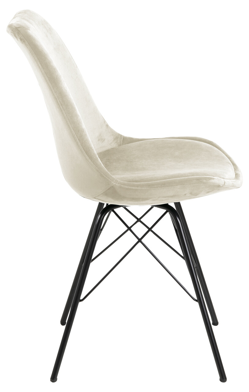 Scaun Eris, Actona, 48.5x54x85.5 cm, catifea/otel, bej nisip - view 5
