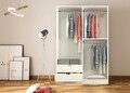 Dulap pentru haine, Rabi, Rb-156, 120x180x45 cm, Alb mat