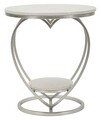 Masuta de cafea Heart, Mauro Ferretti, 40x45.5 cm, fier/marmura, argintiu/alb