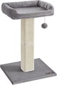 Stalp de zgariat pentru pisici / turn de catarat pentru pisici, Feandrea, 50x40x68 cm, MDF/plus/sisal, gri deschis