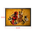 Tablou decorativ, Jazz Music Group, Lemn, Lemn, Multicolor
