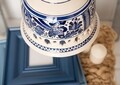 Lustra Radacini Laleaua decor albastru, Deco Republic, E27, 1x60W, ceramica autentica Corund