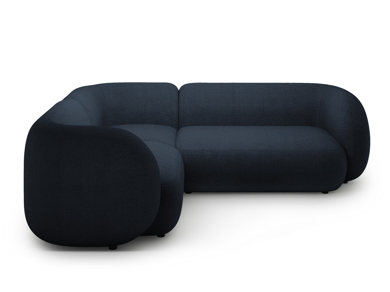 Coltar stanga 4 locuri, Kate, Micadoni, 252x220x76 cm, tesatura boucle, albastru inchis - 1 | YEO
