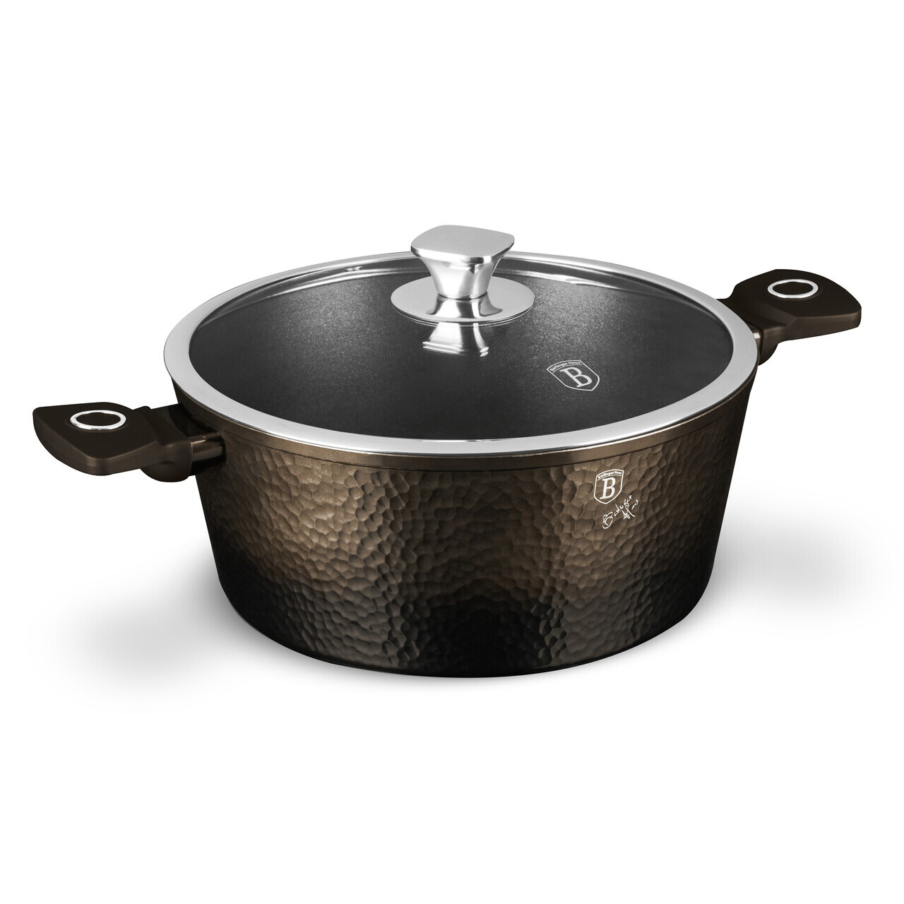 Oala cu capac Berlinger Haus, Primal Gloss, 28 cm, 6.1 L, aluminiu forjat, negru - imagine 13
