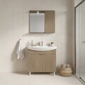 Set Dulap de Baie cu Chiuvetă și Oglindă (2 Piese), Hanah Home, Purus 80, Stejar