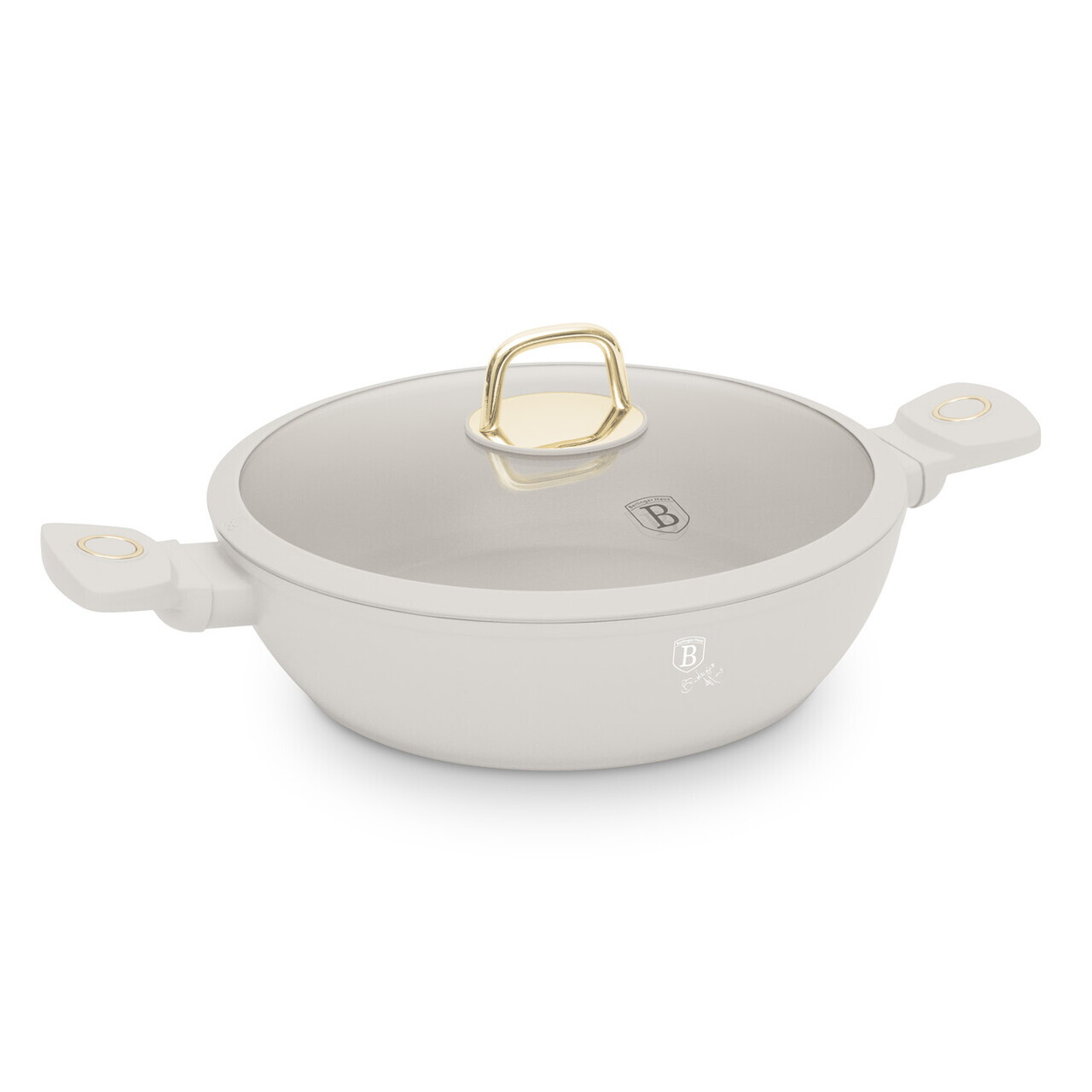 Oala cu capac Berlinger Haus, Sahara, 28 cm, 3.8 L, aluminiu forjat, crem mat - imagine 7