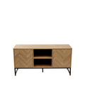 Comoda TV Swen, Homla, 120x38x60 cm, MDF/metal, natur