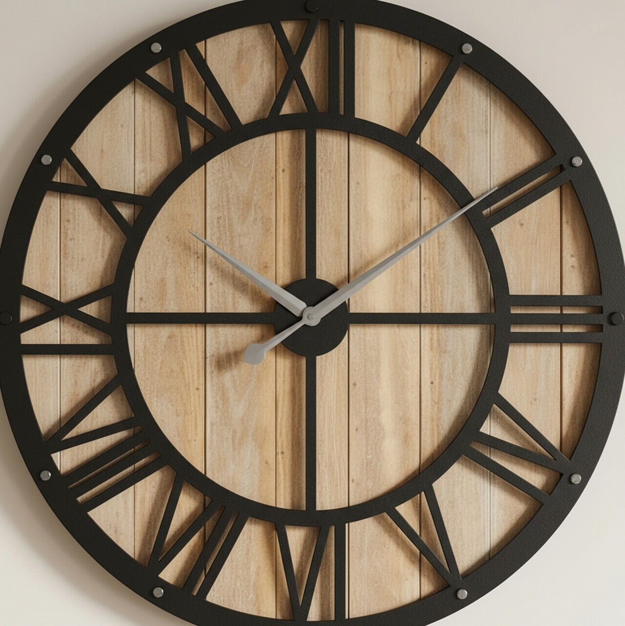 Ceas de perete, MET-MDF-UYART-2016, Dimensiune: 50 x 50 cm, Negru — imaginea 2