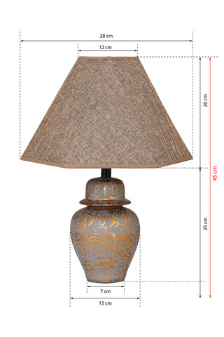 Lampa de masa, Hmy Design, 687HMY1590, Metal, Gri / Auriu
