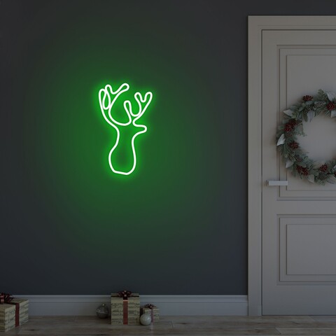 Lampa de perete Deer, Neon Graph, 21x34x2 cm, verde mezoni.ro