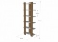 Biblioteca Wooden Art, Silver White Walnut, 60x19.5x159.8 cm