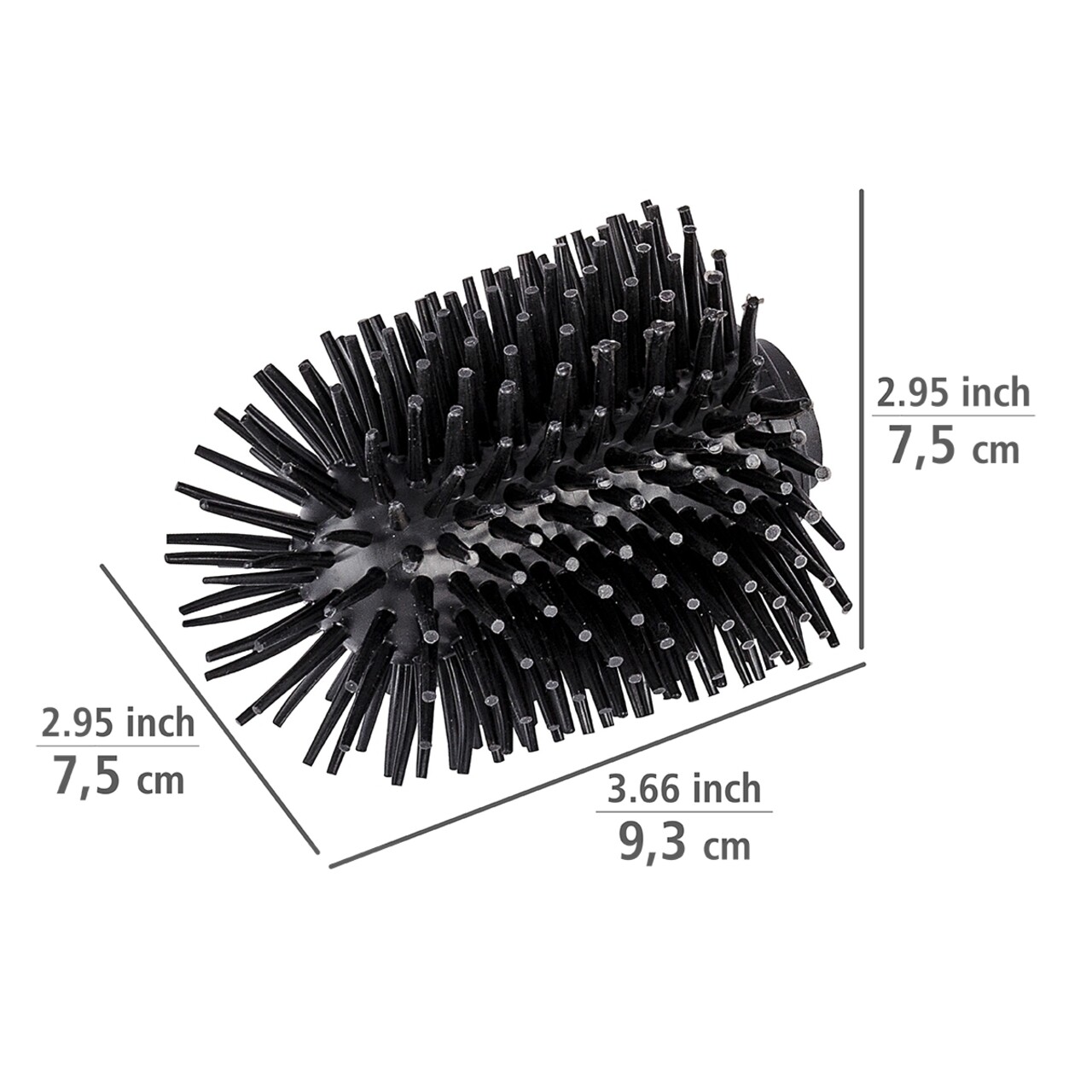 Rezerva perie din silicon pentru toaleta, Wenko, Ø 7.5 cm, negru
