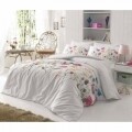 Lenjerie de pat dubla Nergis Bright, 4 piese, 240 x 260 cm, 100% bumbac ranforce, multicolora