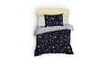 Lenjerie de pat pentru o persoana, Halley - Dark Blue, EnLora Home, 65% bumbac/35% poliester