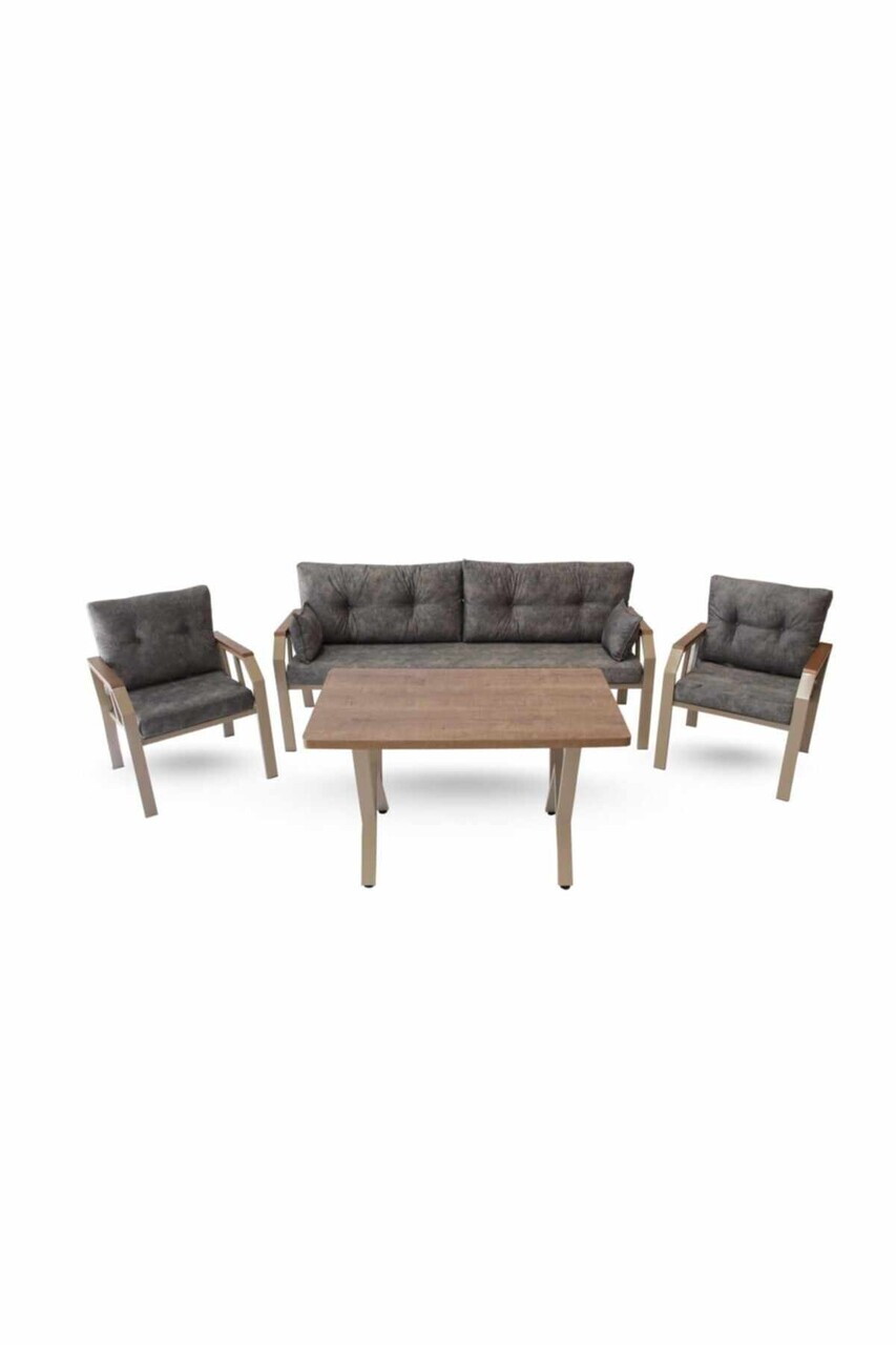 Set mobilier de gradina Hanah Home 3+1+1 Metal Gri