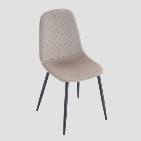 Scaun Noir, Homla, 52x44x85 cm, metal/catifea din poliester, bej/negru
