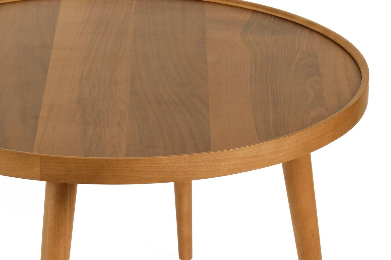 Masuta de cafea, Hanah Home, Polen 80, 80x48x80 cm, LEMN MASIV DE FAG, Maro — imaginea 4