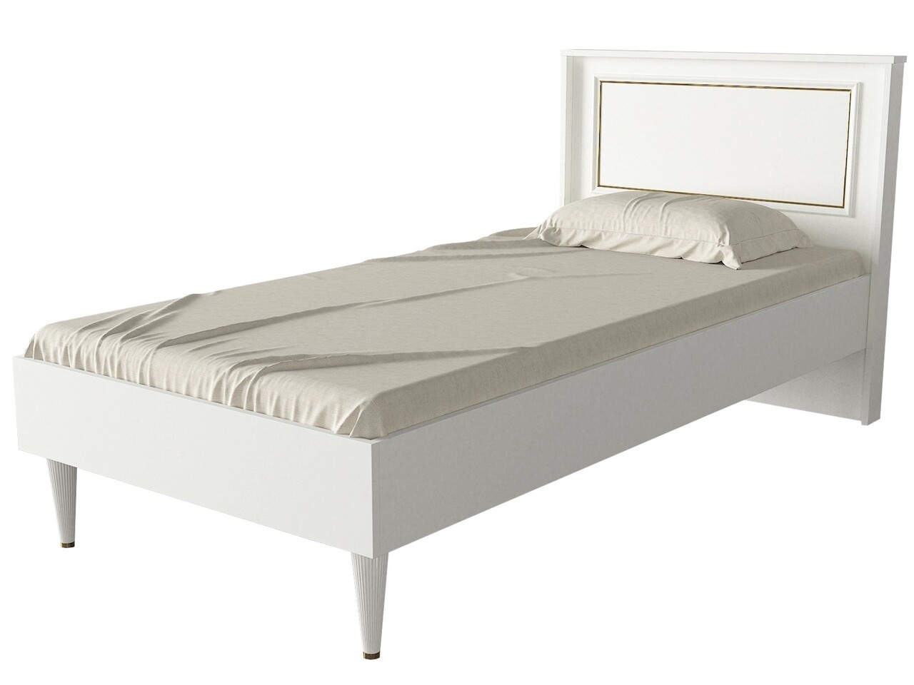 Pat Single Ravenna White, Ametti, 90 X 190 Cm, Alb/auriu