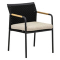 Set mobilier gradina/terasa Elle, 5 piese, aluminiu/lemn de teak, negru/natur