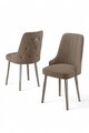 Set scaune 2 piese, Charlotte, Newa, Cappuccino / Chrome
