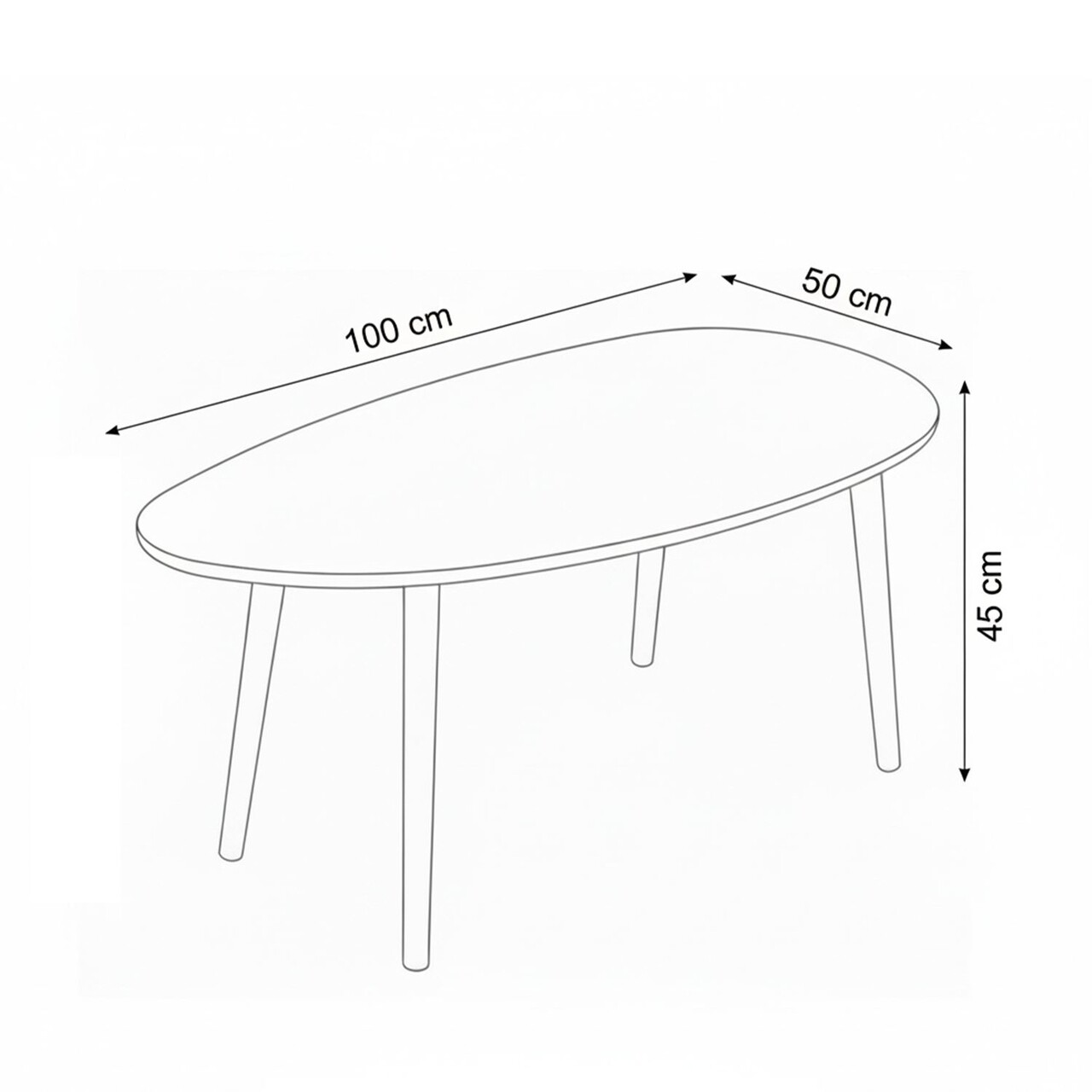 Masuta de cafea, Hanah Home, Nora, 100x45x50 cm, Stejar - view 4