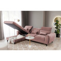 Coltar extensibil stanga 4 locuri ELTAP, Foble, 267x196x100 cm, lemn/poliester, roz
