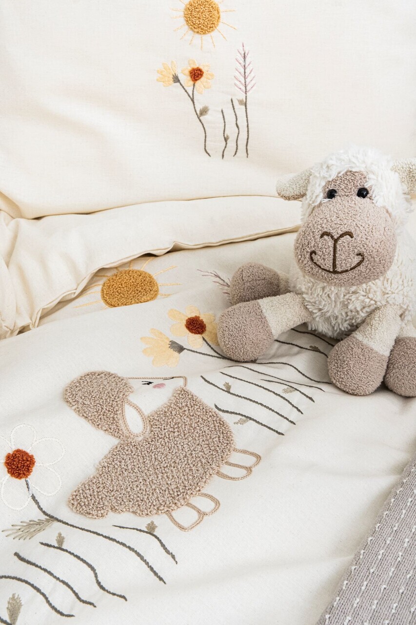 Lenjerie de pat pentru copii, L'essentiel Maison, Little Sheep, Bumbac, Bej - view 3
