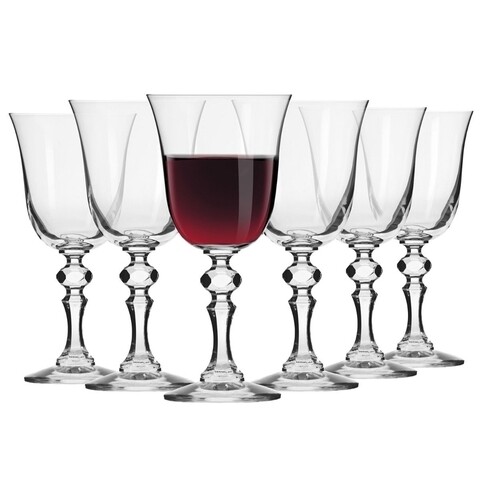 Set 6 pahare pentru vin rosu, Krosno, Krista, 220 ml, sticla cristal