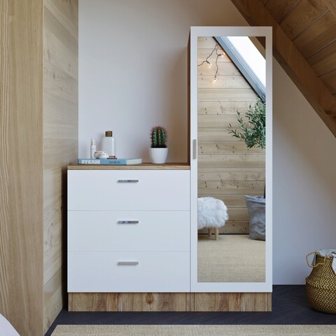 Dulap multifunctional, Locelso, CC6-AW, Pin Atlantic / Alb alb
