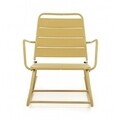 Scaun balansoar pentru gradina, Lillian, Bizzotto, 63x90x74 cm, otel, ocru