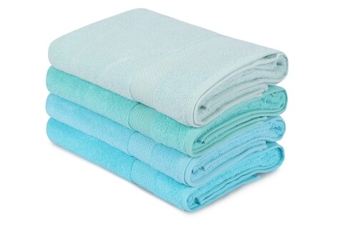 Set 4 prosoape de baie 801, beverly hills polo club, 70x140 cm, bumbac, turcoaz