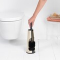 Perie de toaleta cu suport, Brabantia, ReNew, 12x12x42 cm, otel, bej