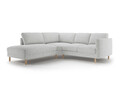 Coltar stanga 4 locuri, Eden, Micadoni, 267x234x90 cm, tesatura structurata, gri deschis melanj