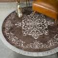 Covor, ALN400616KA17, 100x100 cm, Poliester, Maro