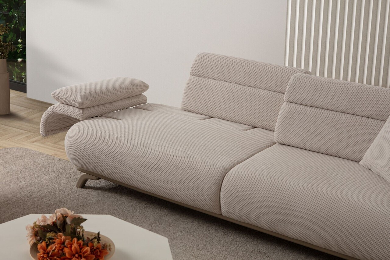 Canapea 3 locuri, Atelier del Sofa, 752EST1135, Lemn de carpen/PAL melaminat, Bej - view 3