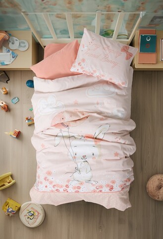 Lenjerie de pat pentru copii, Rapeti - Salmon, Cotton Box, Bumbac Ranforce