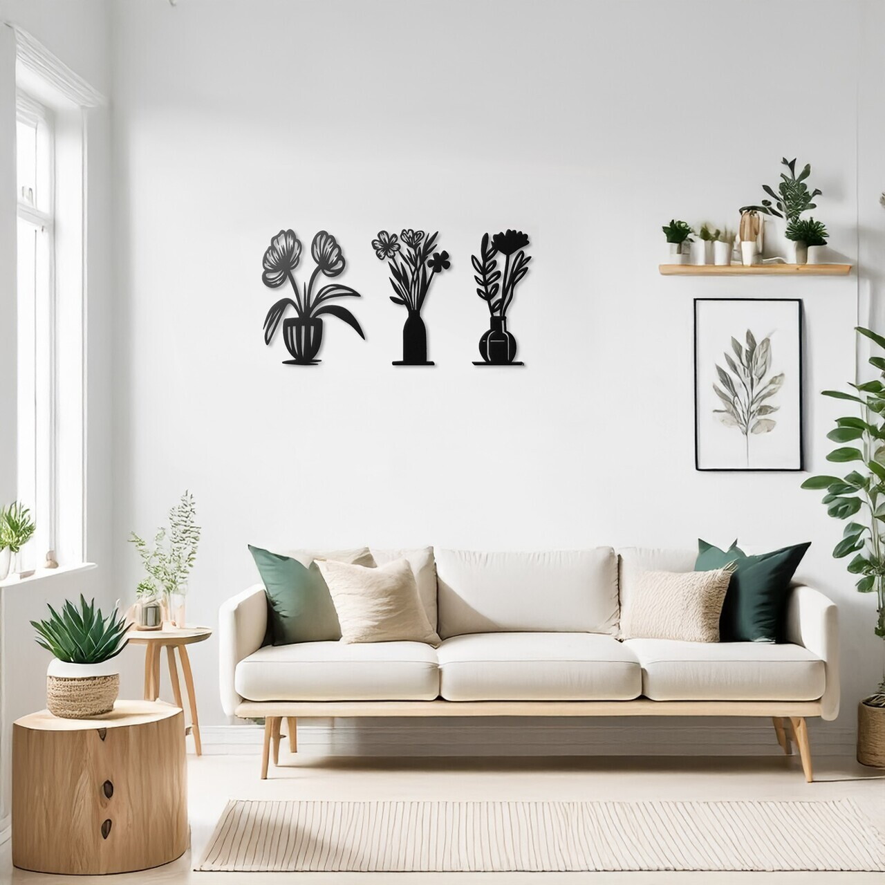 Set de accesorii decorative de perete din metal, DCV-1096-MT, Dimensiune: 15 x 40 cm (3 bucăți), Negru — imaginea 3