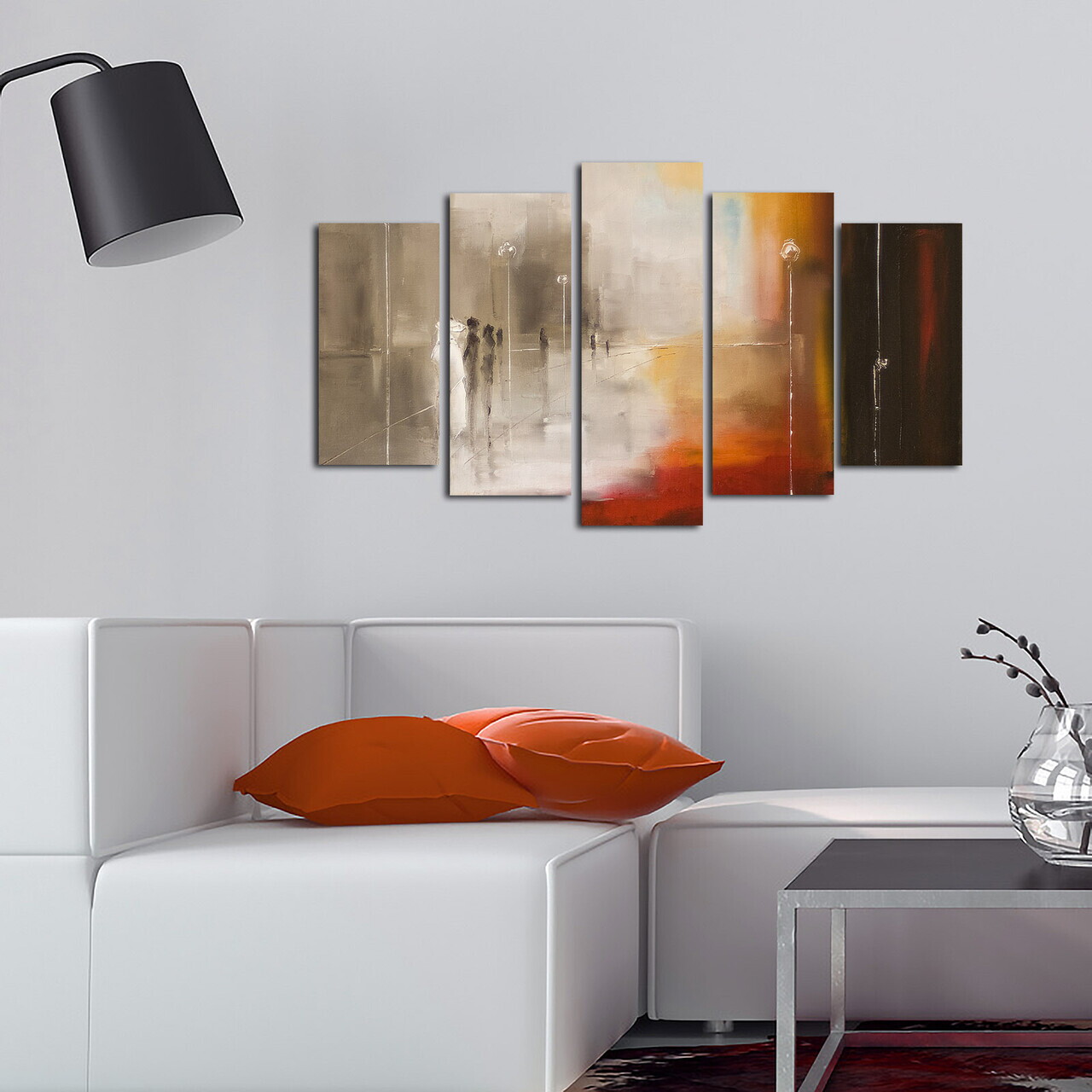 Tablou decorativ MDF, 5ABSMDF-14, 20 x 60 cm, Multicolor