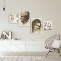 Set 4 tablouri decorative, Alpha Wall, Art, 30x30/35x50 cm