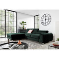 Coltar extensibil stanga 3 locuri ELTAP, LT-35LO, Grayson, 278x205x92 cm, lemn/poliester, verde inchis