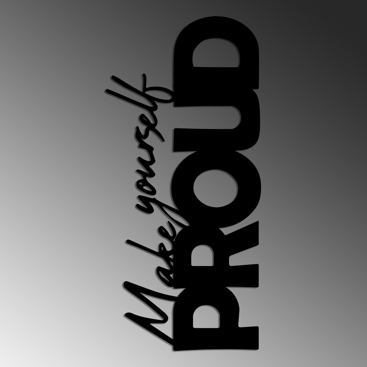 Decoratiune de perete, Make Yourself Proud, Dimensiuni: 56 x 26 cm, Negru - view 4