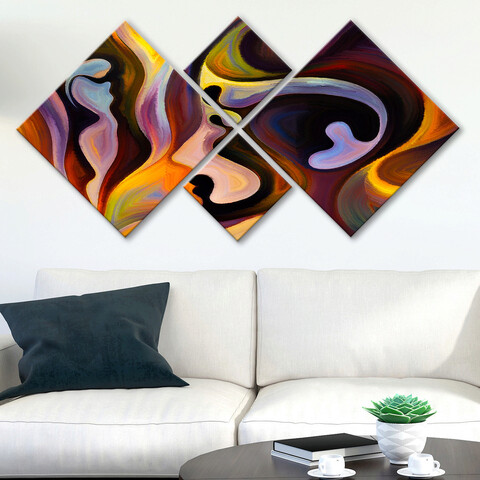 Set 4 tablouri decorative, 4mdf248687593, mdf, imprimat uv, multicolor