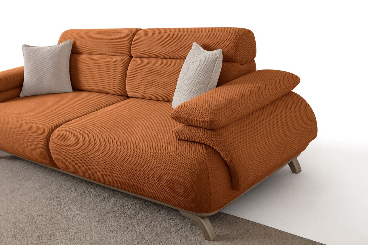Canapea 3 locuri, Atelier del Sofa, 752EST1144, Lemn de carpen/PAL melaminat, Caramiziu - view 8