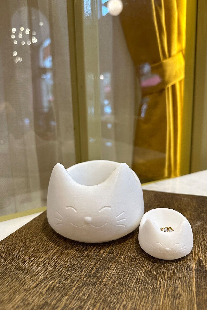 Set de obiecte decorative, Cat 2, 100% BIOPLASTIC, Alb