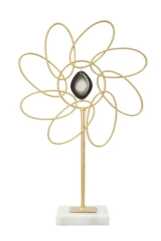 Decoratiune, Glam Daisy, Mauro Ferretti, 24×37.5 cm, fier, auriu Mauro Ferretti imagine noua 2022