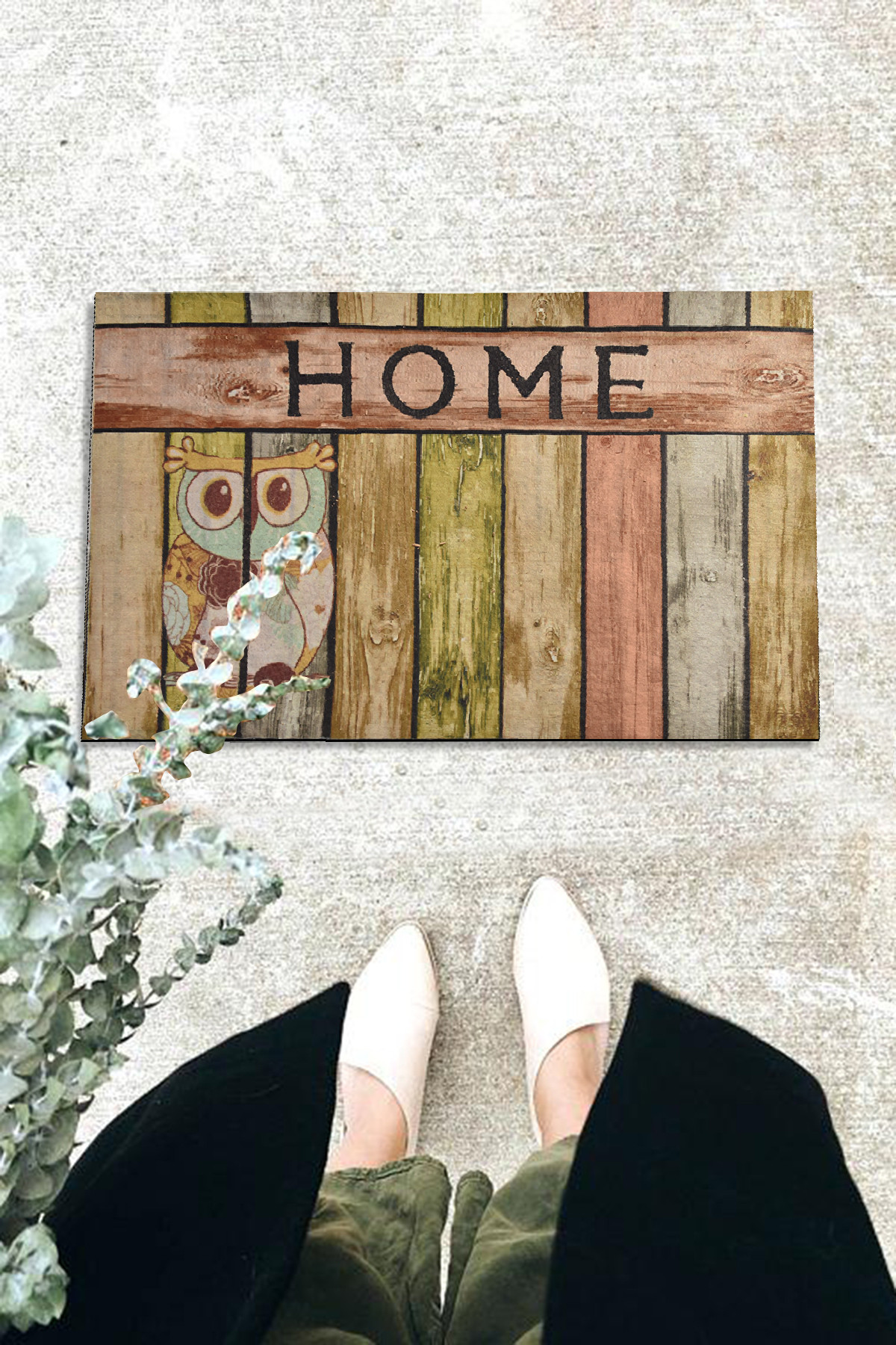 Covoraș din PVC, Home Owl, 40x60 cm, PVC, Multicolor