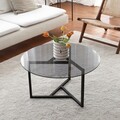 Masuta de cafea Trio Sehpa, Neostill, D75x42 cm, negru/fumuriu
