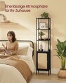 Corp biblioteca, Vasagle, Slim Rattan-Like, 40x30x174.7 cm, otel/PAL/ratan sintetic, negru mat